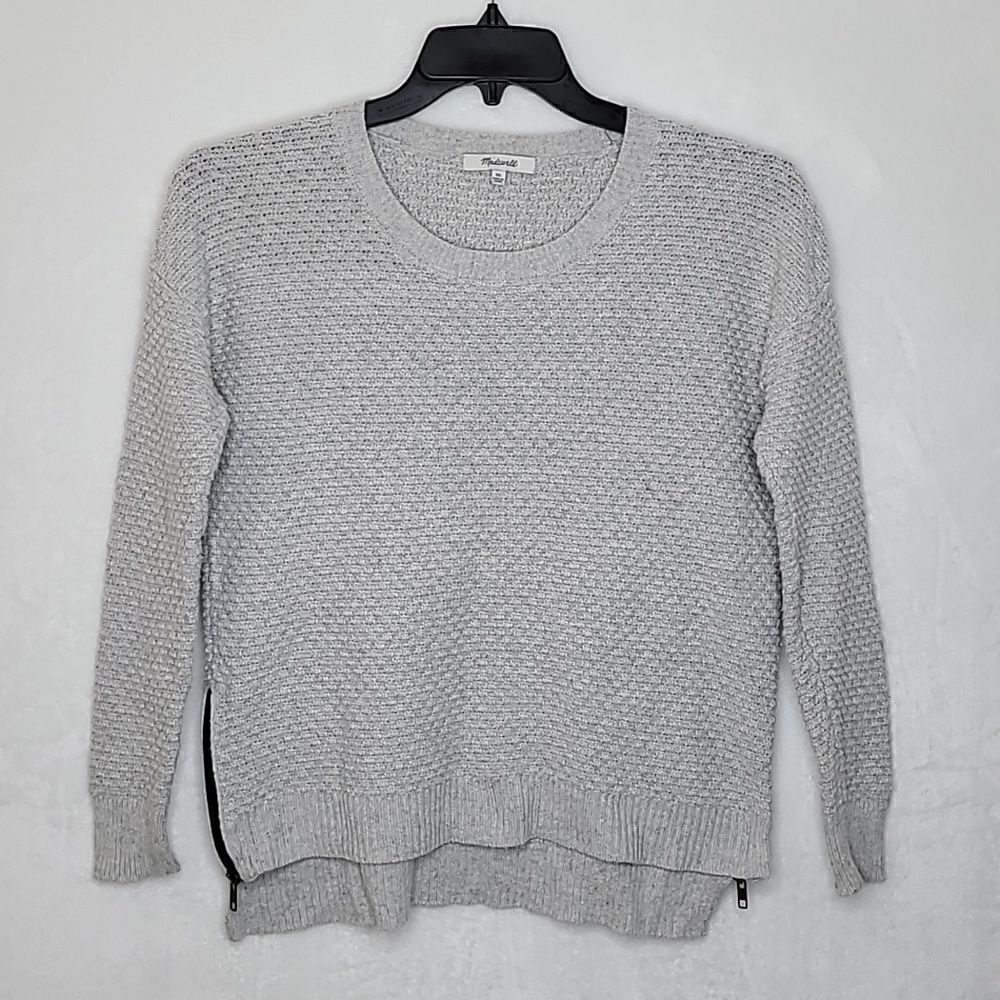 Madewell Knit Oversized Sweater with Zipper Side Slits Size XS‎